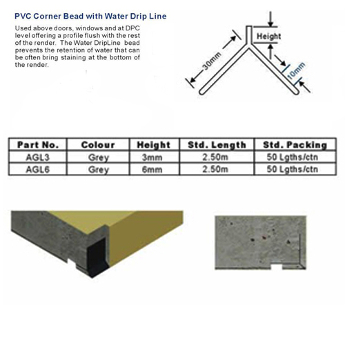 PVC Corner Bead with Water Drip Line