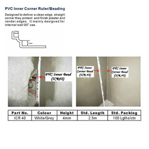 PVC Inner Corner Ruler and Beading